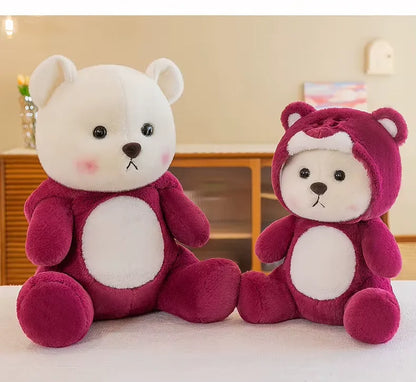 Hoodie Cap Bear Maroon Plush Toy