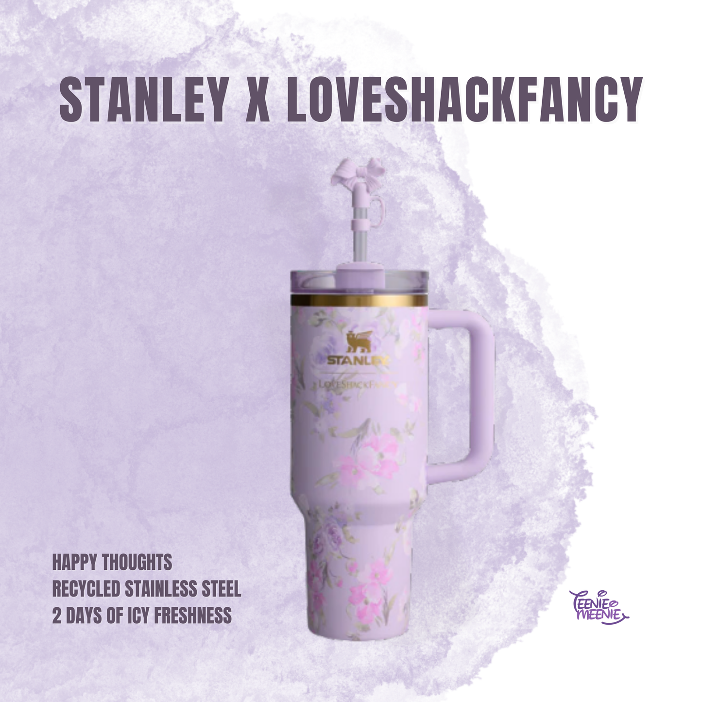 Stanley x LOVESHACKFANCY Quencher | Happy Thoughts | 40 oz.