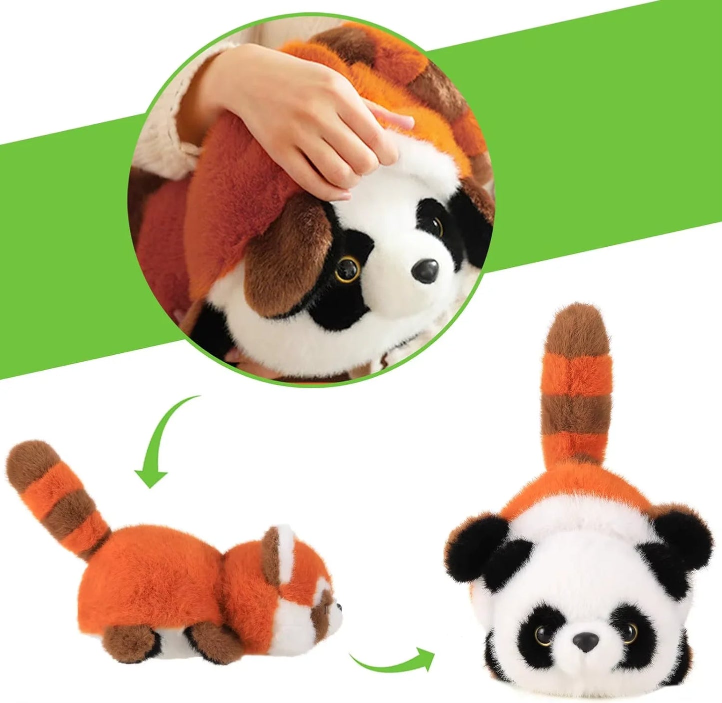 Reversible Panda into Raccoon Plushie 2 in 1 (40 cm)